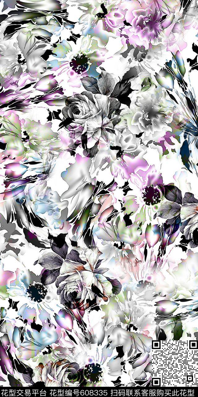 160407.jpg - 608335 - 花朵 花卉 - 数码印花花型 － 女装花型设计 － 瓦栏