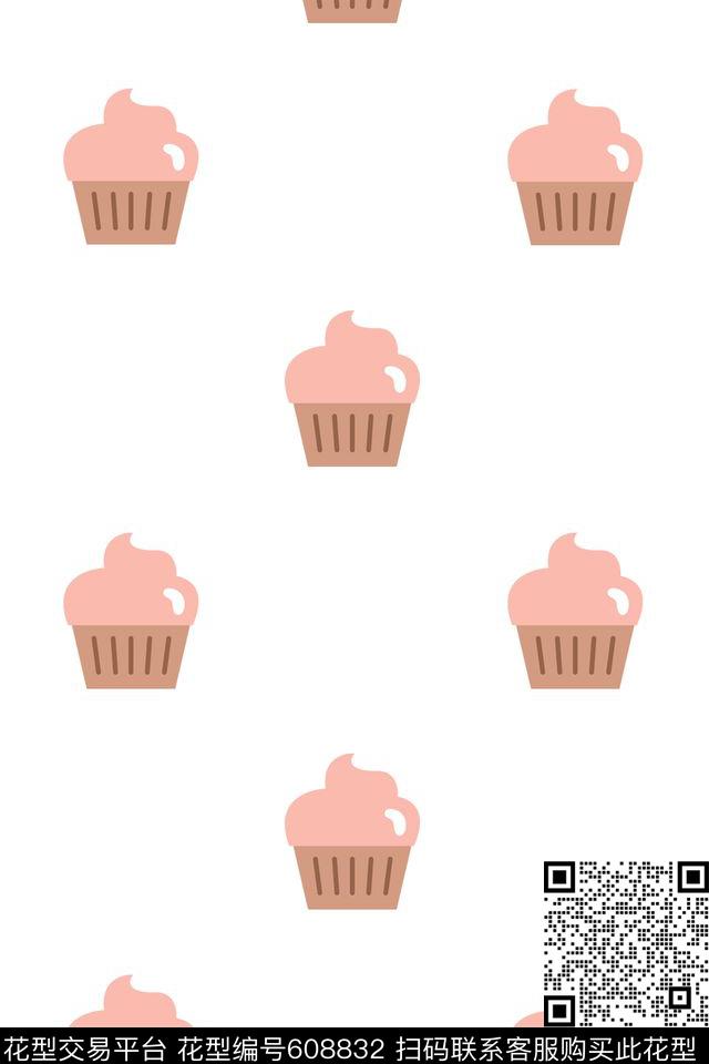 卡通冰激凌儿童传统印花花型下载（图片编号: 608832） - 瓦栏（Walan）