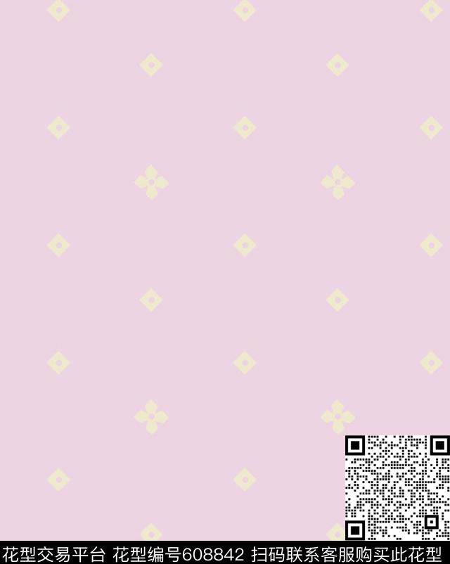 菱形小花家居服传统印花花型下载（图片编号: 608842） - 瓦栏（Walan）