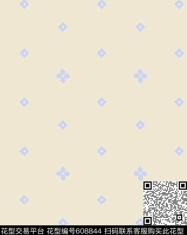 菱形小花家居服传统印花花型下载（图片编号: 608844） - 瓦栏（Walan）