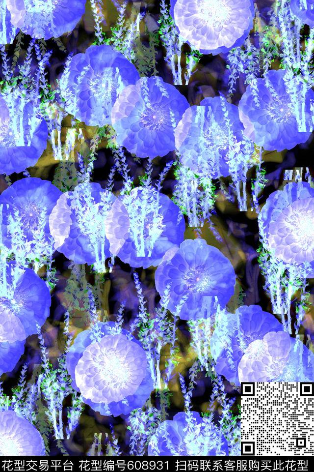 花卉男女衬衣裙子数码印花花型下载（图片编号: 608931） - 瓦栏（Walan）