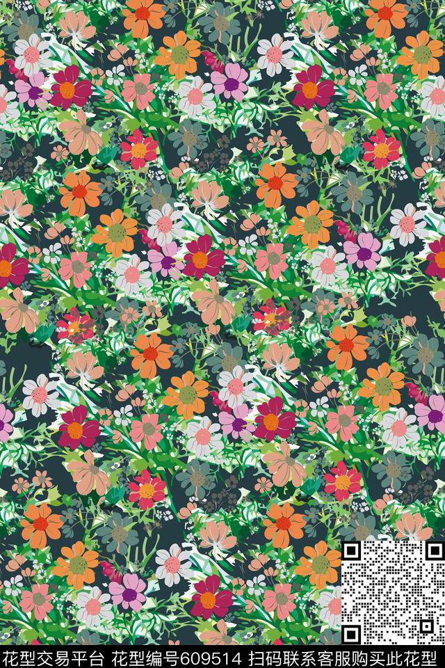 1.jpg - 609514 - 小碎花 花朵 花卉 - 数码印花花型 － 女装花型设计 － 瓦栏