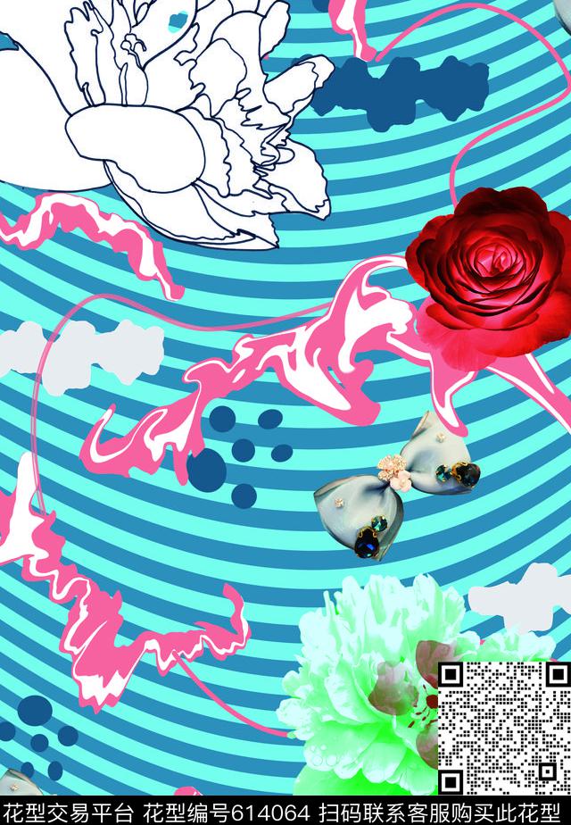 小碎花小清新花卉数码印花花型下载（图片编号: 614064） - 瓦栏（Walan）