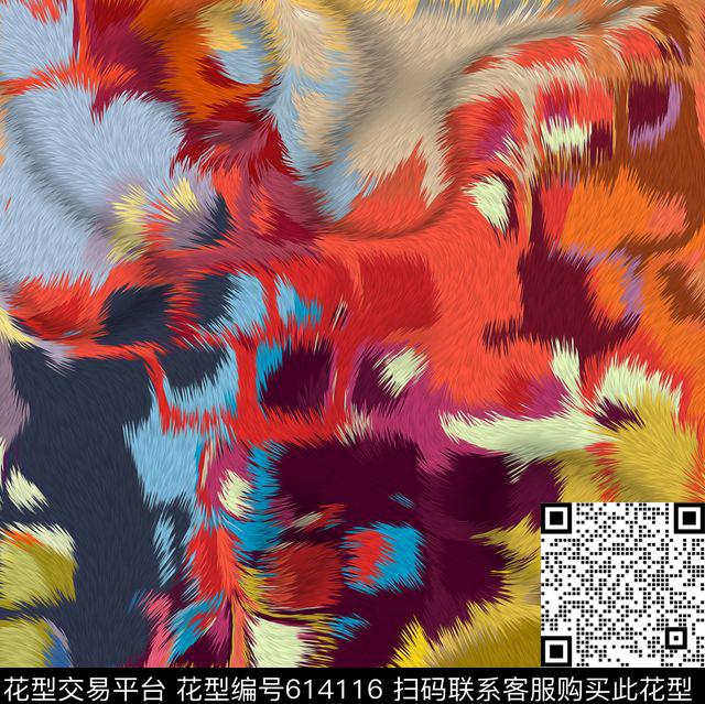 豹纹毛皮箱包数码印花花型下载（图片编号: 614116） - 瓦栏（Walan）