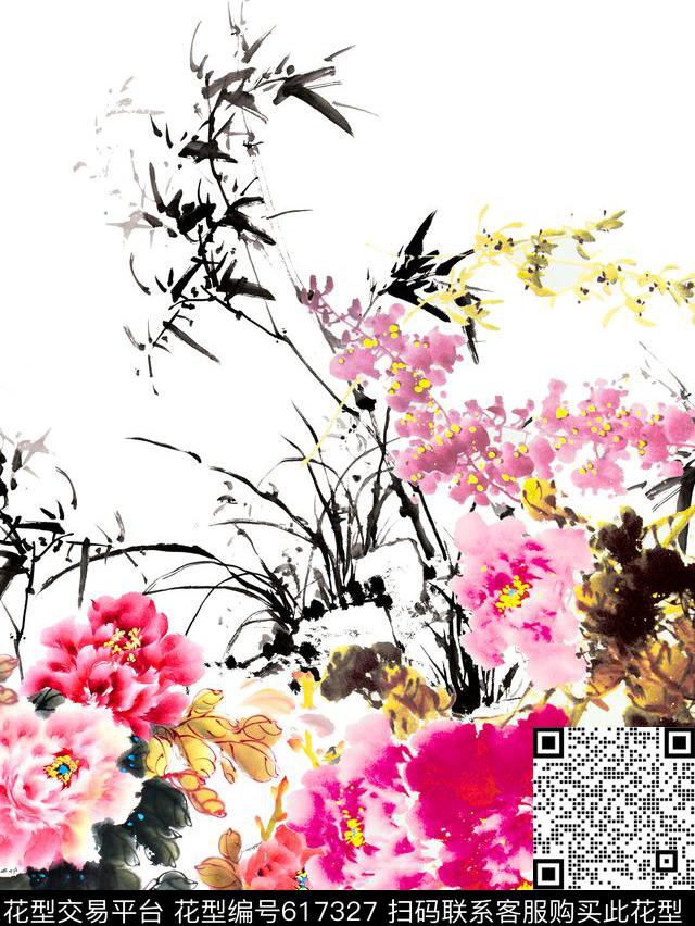 2.jpg - 617327 - 民族风 中国风 牡丹 - 数码印花花型 － 女装花型设计 － 瓦栏