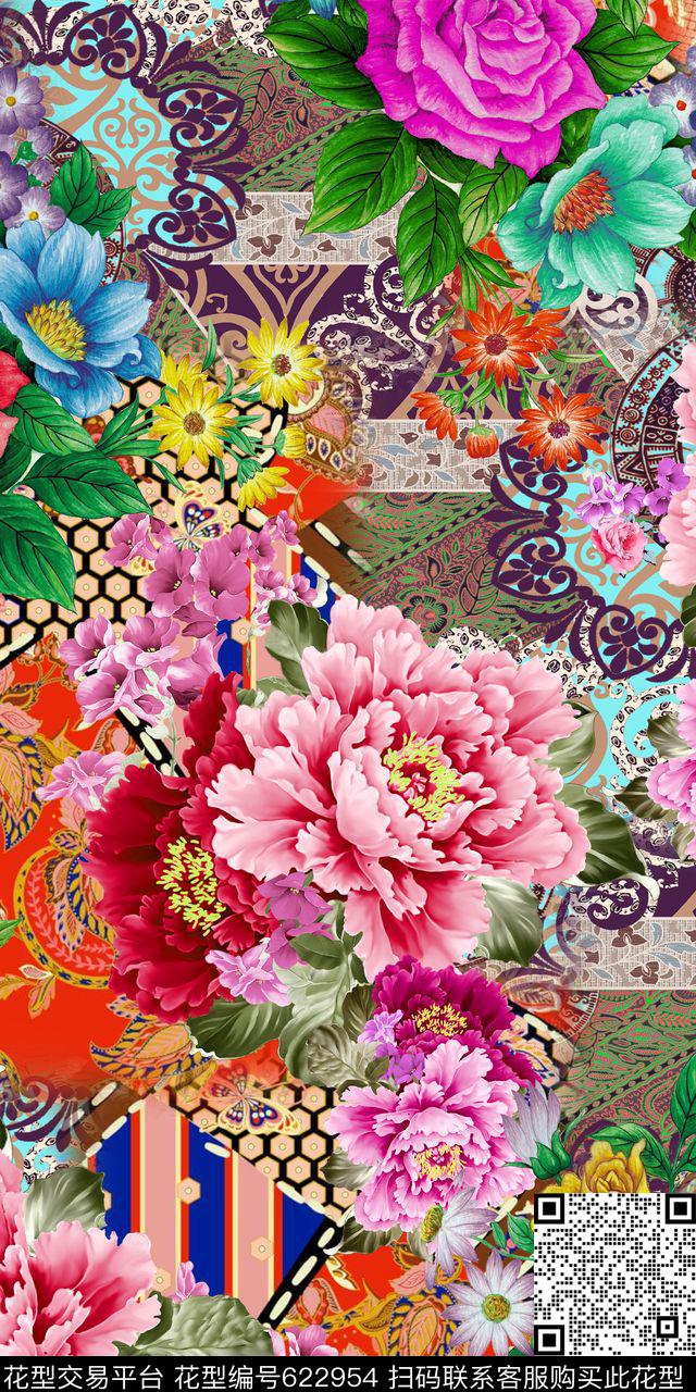 160425.jpg - 622954 - 花卉 花朵 - 数码印花花型 － 女装花型设计 － 瓦栏