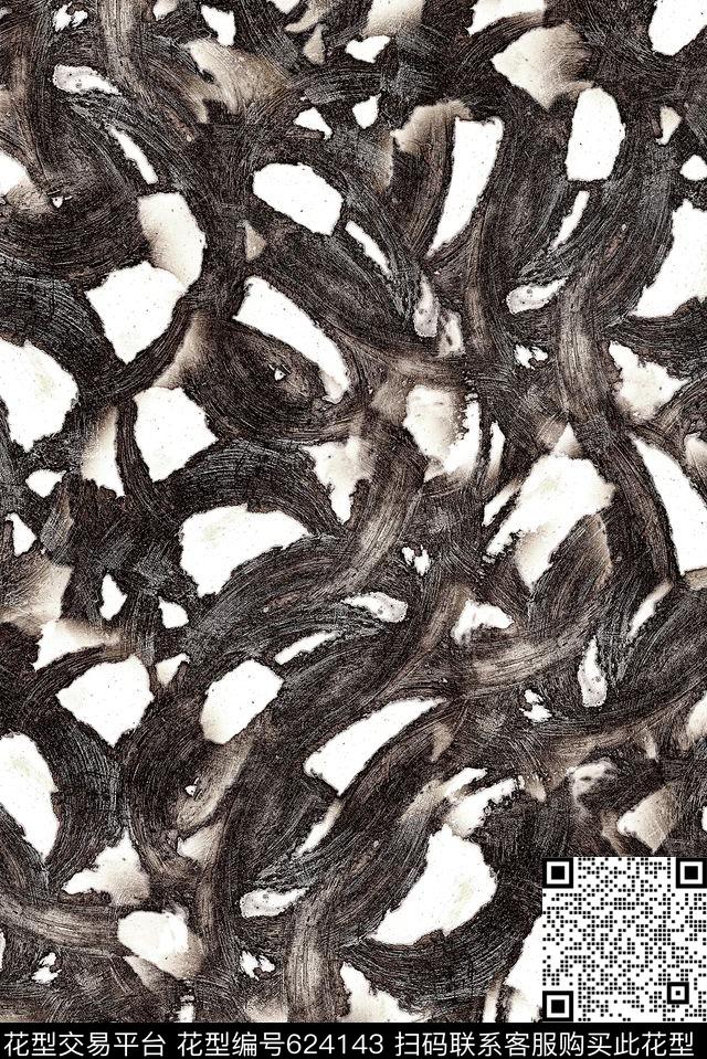 女装抽象纹理数码印花花型下载（图片编号: 624143） - 瓦栏（Walan）