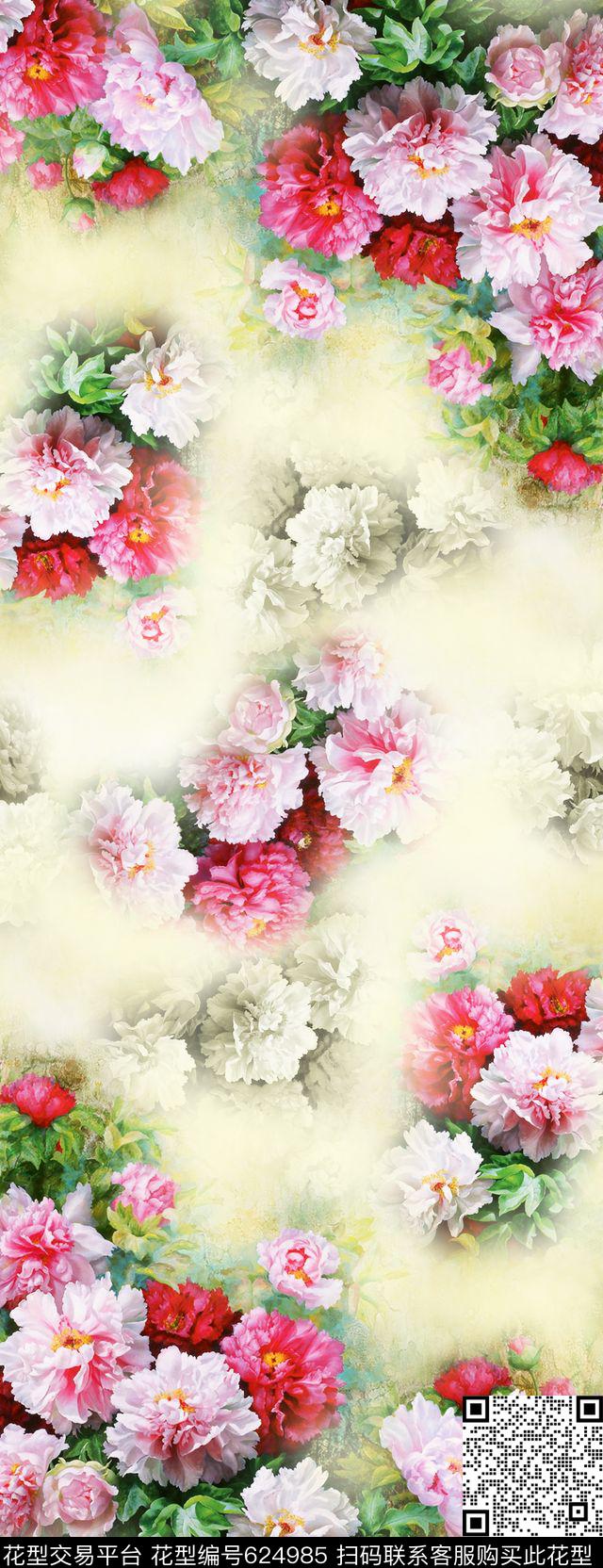 Morning-040616-LCX.tif - 624985 - 大花 花朵 花卉 - 数码印花花型 － 女装花型设计 － 瓦栏