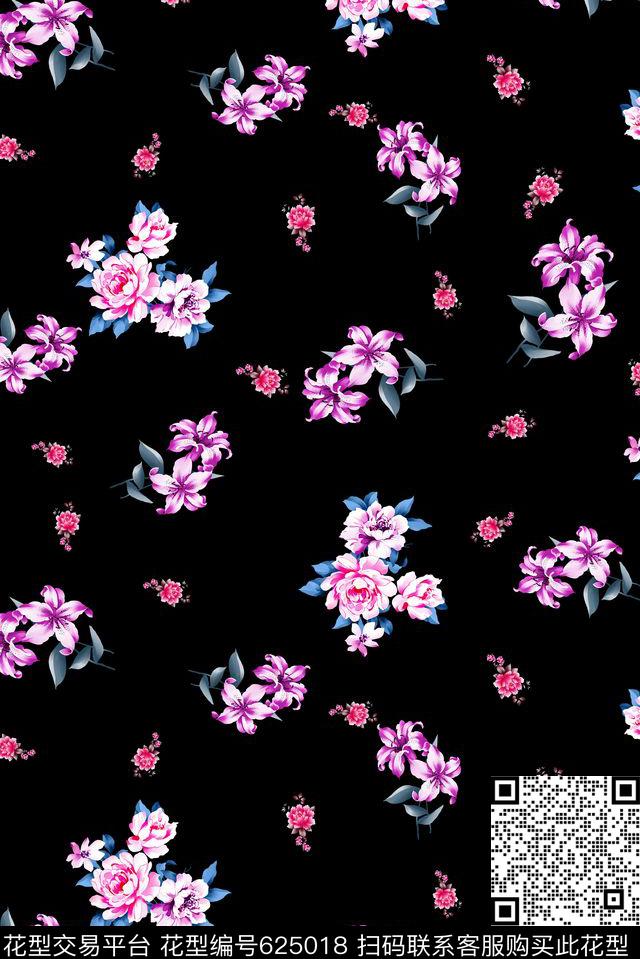 小碎花女装花卉数码印花花型下载（图片编号: 625018） - 瓦栏（Walan）