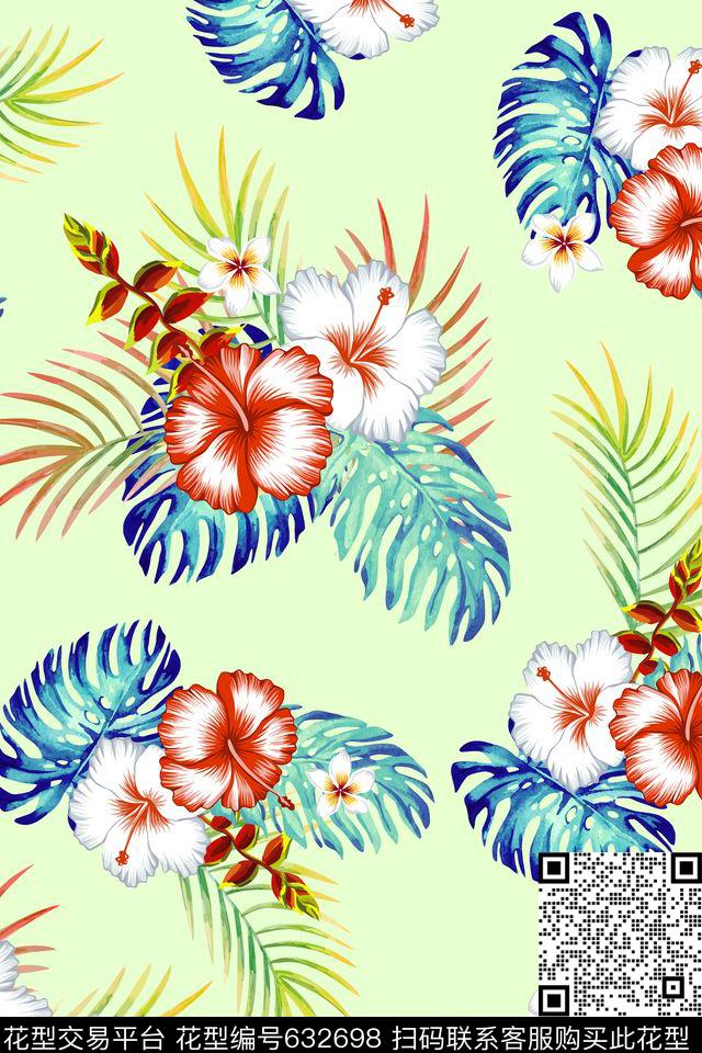 9.jpg - 632698 - 流行时尚 棕榈叶 热带 - 传统印花花型 － 女装花型设计 － 瓦栏