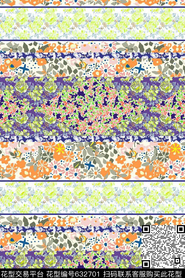 12.jpg - 632701 - 小碎花 花卉 几何 - 传统印花花型 － 女装花型设计 － 瓦栏