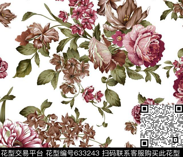 Morning-041416-LSN1.tif - 633243 - 玫瑰 花朵 花卉 - 数码印花花型 － 沙发布花型设计 － 瓦栏