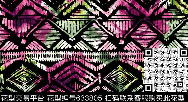 色块方格不规则几何数码印花花型下载（图片编号: 633805） - 瓦栏（Walan）