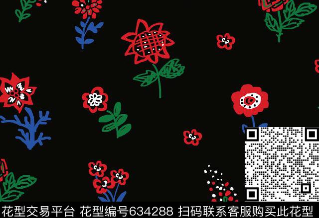 小花.jpg - 634288 - 花卉 - 传统印花花型 － 女装花型设计 － 瓦栏