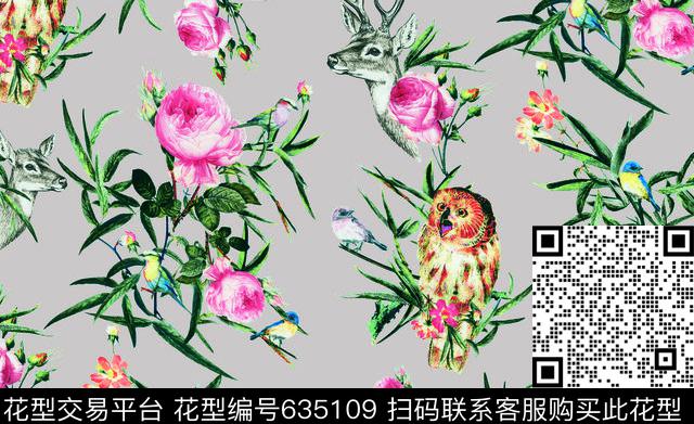 0007.jpg - 635109 - 动物 花卉 - 数码印花花型 － 女装花型设计 － 瓦栏