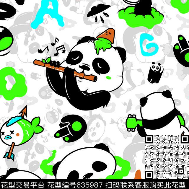 0014.jpg - 635987 - 大熊猫 字母 - 传统印花花型 － 女装花型设计 － 瓦栏
