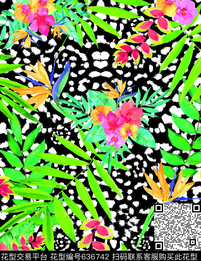 Tropical13.jpg - 636742 - flowers animal 2017 - 数码印花花型 － 泳装花型设计 － 瓦栏