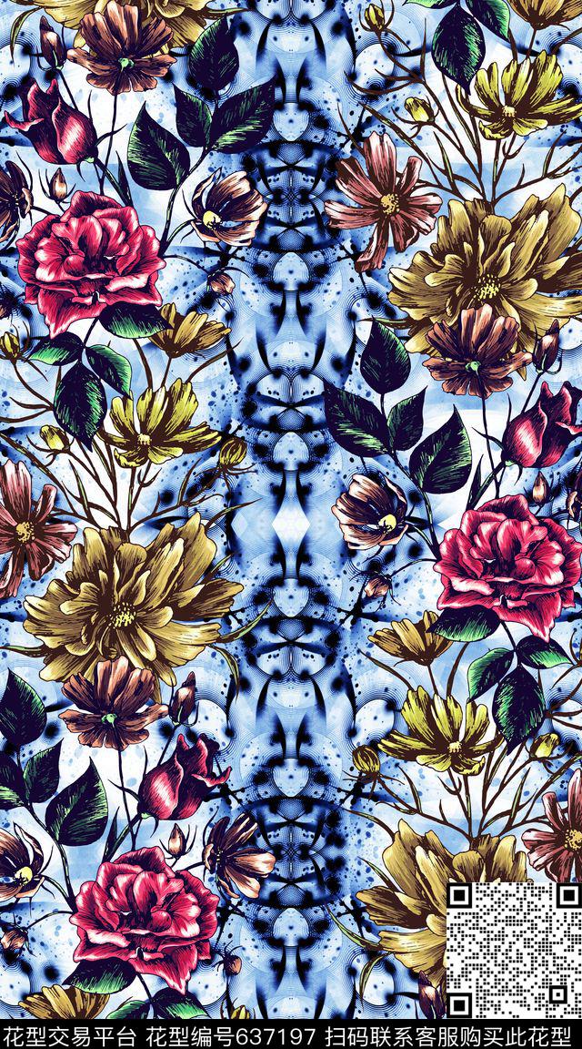 201605221.jpg - 637197 - 线条 创意 花卉 - 数码印花花型 － 女装花型设计 － 瓦栏