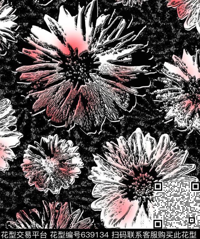 Morning-042316-LSN1.tif - 639134 - 花卉 大花 几何 - 数码印花花型 － 沙发布花型设计 － 瓦栏