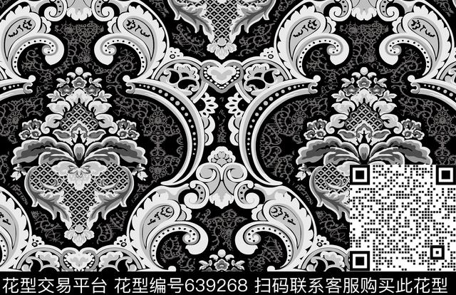 链条格子数码印花花型下载（图片编号: 639268） - 瓦栏（Walan）