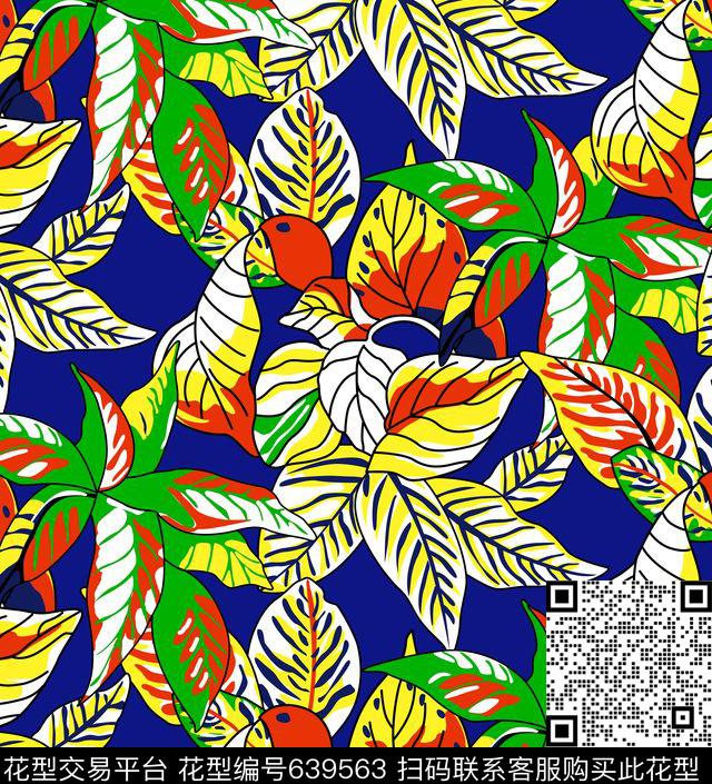 1.jpg - 639563 - 棕榈叶 热带植物 巴西风格 - 传统印花花型 － 女装花型设计 － 瓦栏
