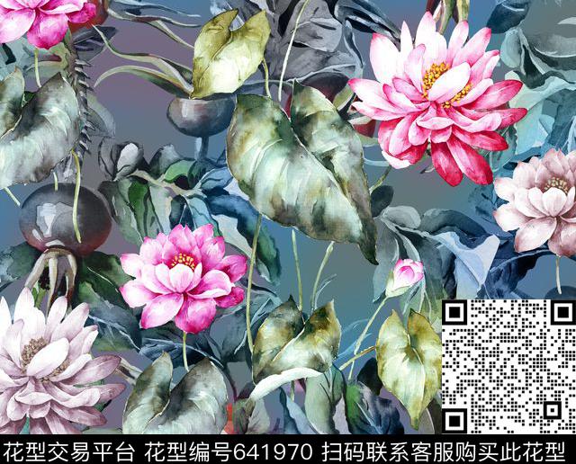 花卉水果数码印花花型下载（图片编号: 641970） - 瓦栏（Walan）