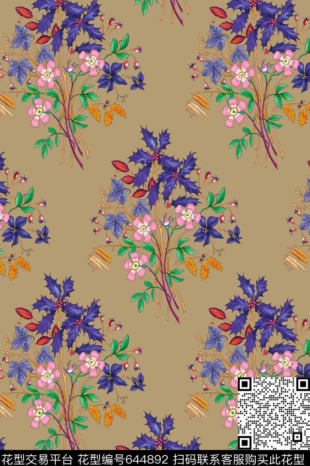 花卉田园春夏传统印花花型下载（图片编号: 644892） - 瓦栏（Walan）
