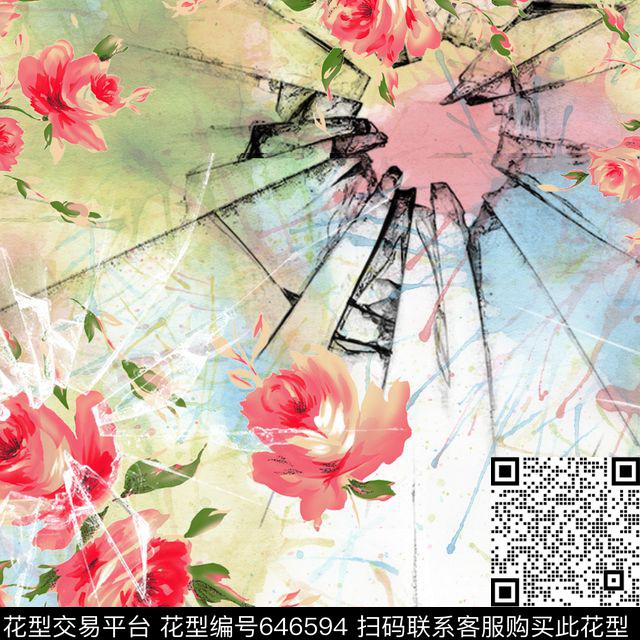 F26.jpg - 646594 - 花朵 花卉 抽像 - 数码印花花型 － 女装花型设计 － 瓦栏