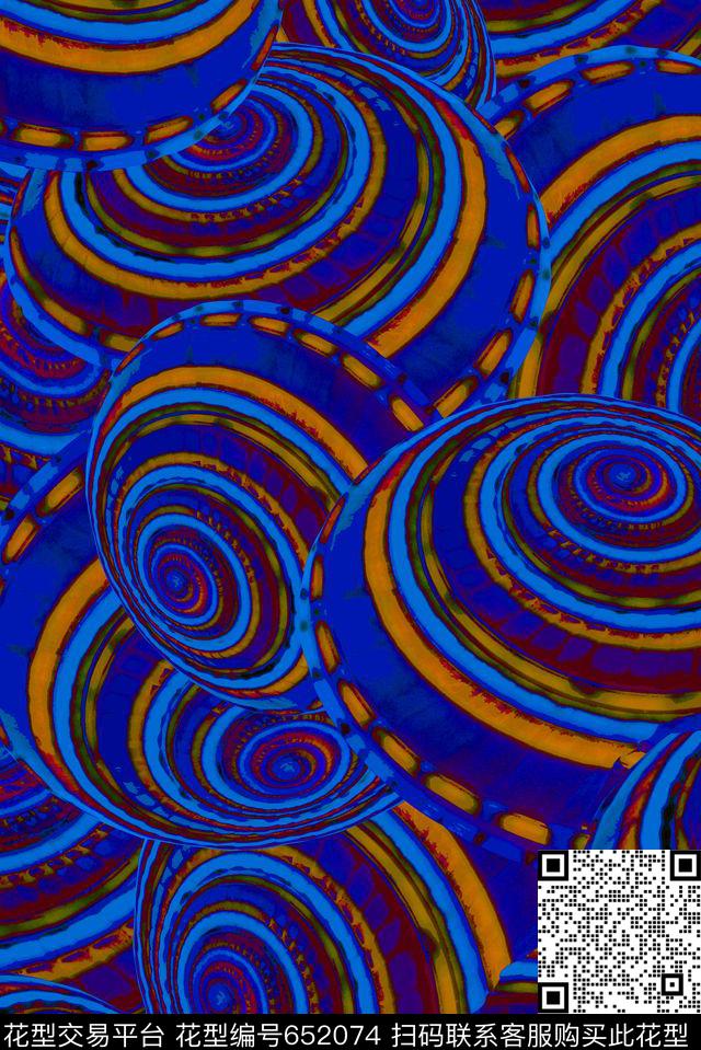 海螺03b.jpg - 652074 - 抽象 热带花型 海螺 - 数码印花花型 － 女装花型设计 － 瓦栏