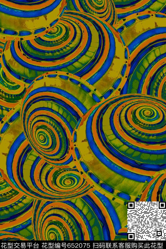 海螺03c.jpg - 652075 - 抽象 热带花型 海螺 - 数码印花花型 － 女装花型设计 － 瓦栏