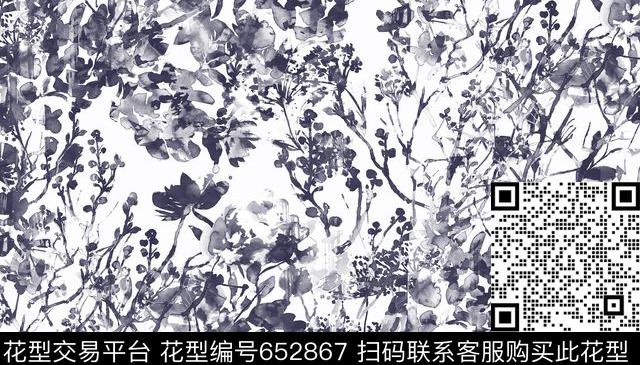 16062002.jpg - 652867 - 精仿水墨画 树叶 黑灰层次 - 数码印花花型 － 男装花型设计 － 瓦栏