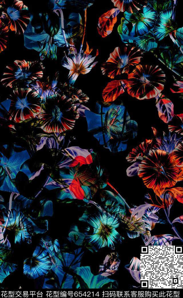 xcwh0539-B.jpg - 654214 - 比基尼 泳装花卉 热带花卉 - 数码印花花型 － 泳装花型设计 － 瓦栏