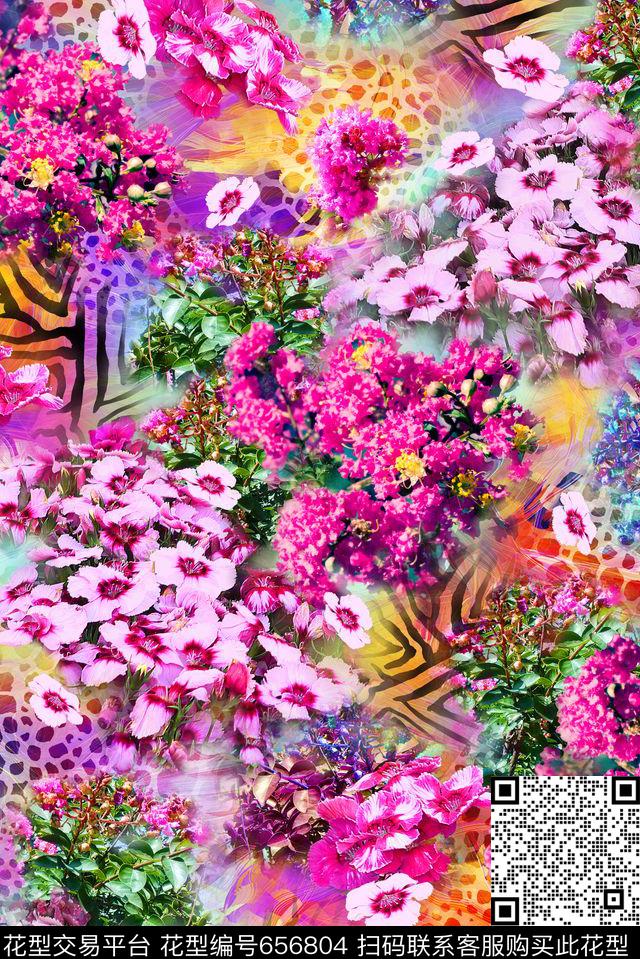 花卉数码印花花型下载（图片编号: 656804） - 瓦栏（Walan）