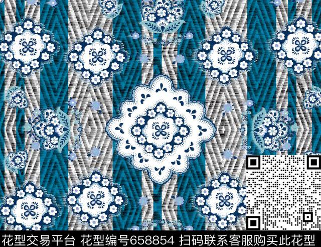民族风传统花型.jpg - 658854 - 民族风 东南亚 巴西 - 数码印花花型 － 女装花型设计 － 瓦栏