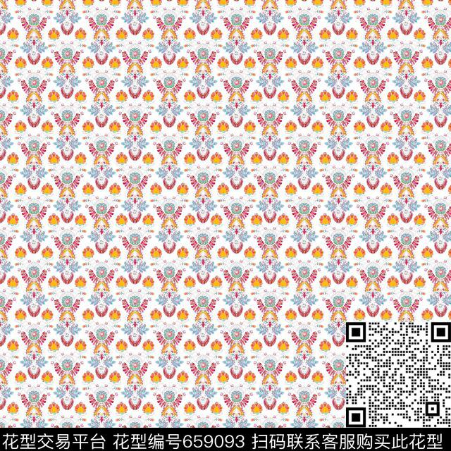 mingzhuyongyi.jpg - 659093 - 波西米亚 卷草纹 民族风 - 数码印花花型 － 泳装花型设计 － 瓦栏