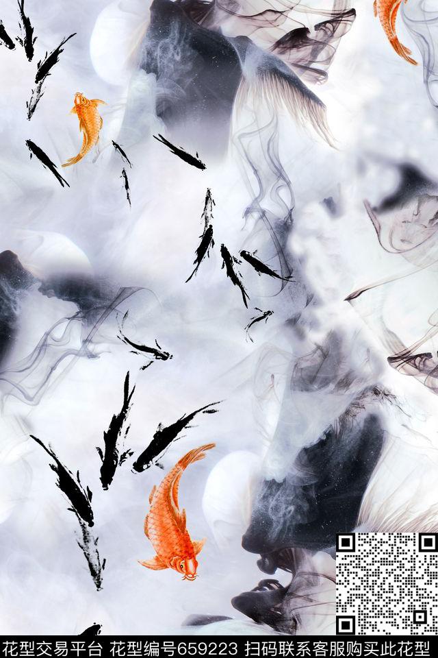 女装鱼数码印花花型下载（图片编号: 659223） - 瓦栏（Walan）
