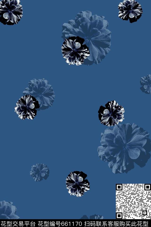 商务休闲男装小花数码印花花型下载（图片编号: 661170） - 瓦栏（Walan）