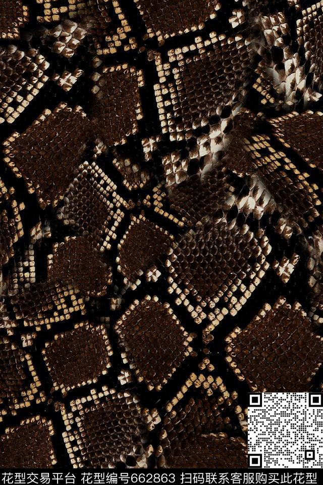 FLZ-7-26.jpg - 662863 - 动物纹 蛇皮纹 - 数码印花花型 － 其他花型设计 － 瓦栏