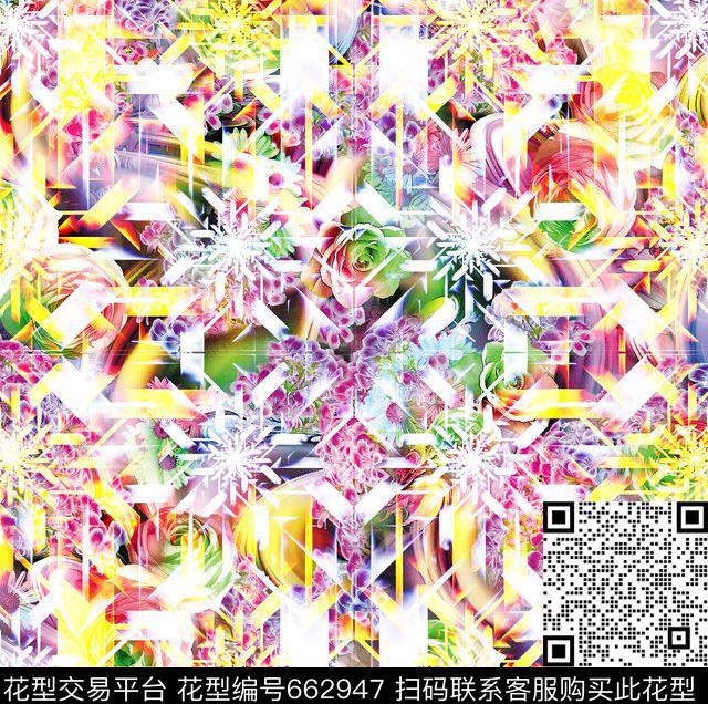 3.jpg - 662947 - 方格 数码 几何 - 数码印花花型 － 女装花型设计 － 瓦栏