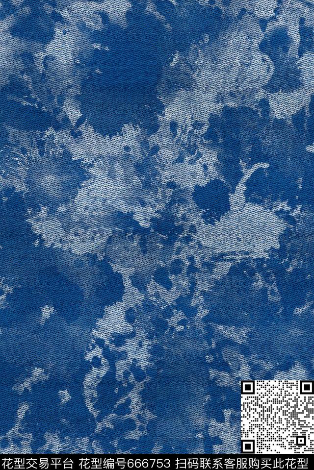 牛仔布布纹水洗数码印花花型下载（图片编号: 666753） - 瓦栏（Walan）