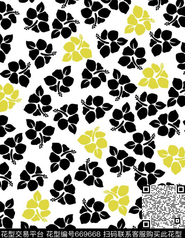 满版小碎花花朵传统印花花型下载（图片编号: 669668） - 瓦栏（Walan）