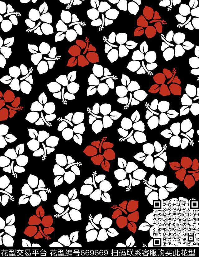 满版小碎花花朵传统印花花型下载（图片编号: 669669） - 瓦栏（Walan）