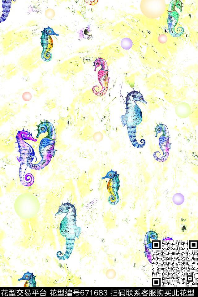 童装抽象卡通数码印花花型下载（图片编号: 671683） - 瓦栏（Walan）