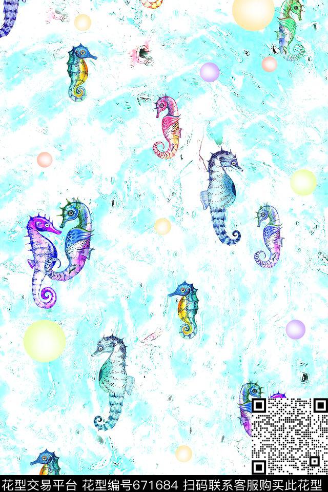 童装抽象卡通数码印花花型下载（图片编号: 671684） - 瓦栏（Walan）