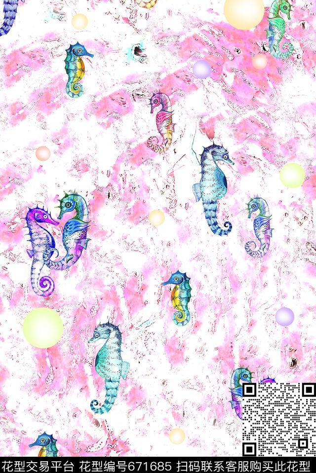 童装抽象卡通数码印花花型下载（图片编号: 671685） - 瓦栏（Walan）