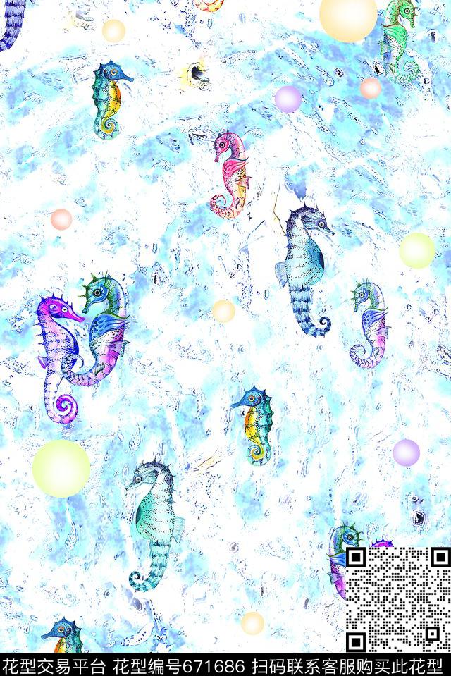 童装抽象卡通数码印花花型下载（图片编号: 671686） - 瓦栏（Walan）
