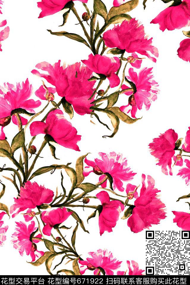 花卉女装春夏数码印花花型下载（图片编号: 671922） - 瓦栏（Walan）