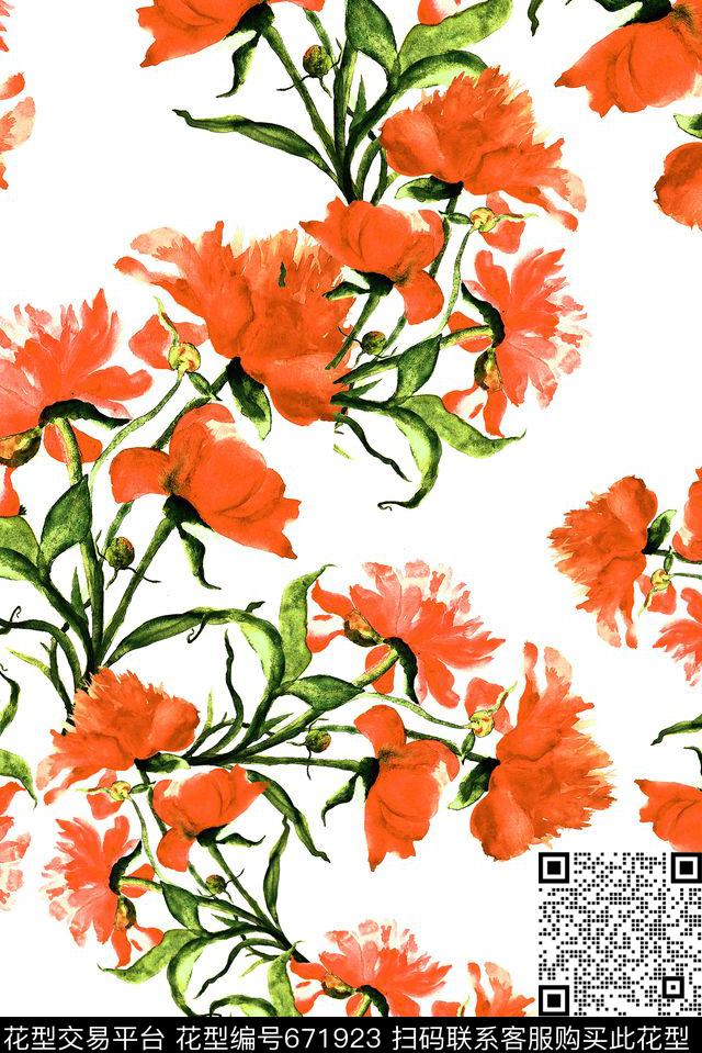 花卉女装春夏数码印花花型下载（图片编号: 671923） - 瓦栏（Walan）
