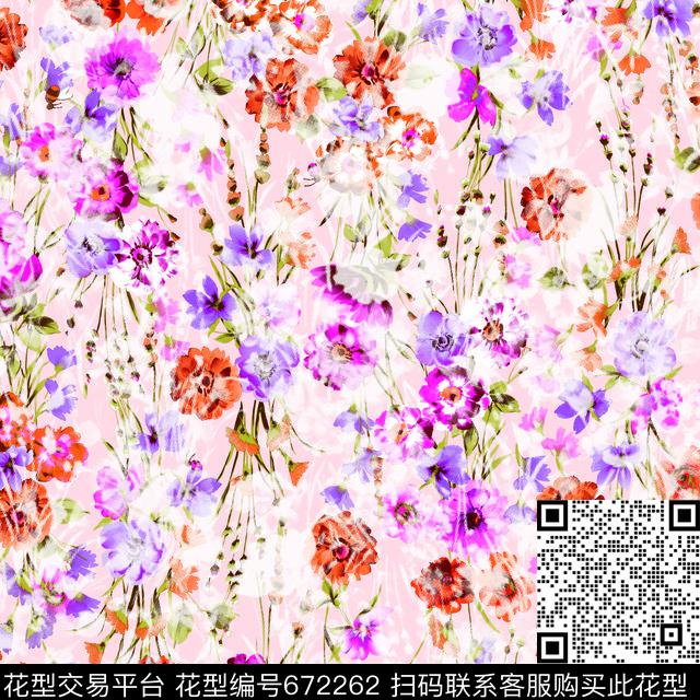 花朵点点.jpg - 672262 - 乱花 小碎花 花朵 - 数码印花花型 － 女装花型设计 － 瓦栏