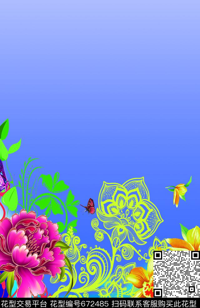 H15-2.tif - 672485 - 牡丹 花卉 花朵 - 数码印花花型 － 女装花型设计 － 瓦栏
